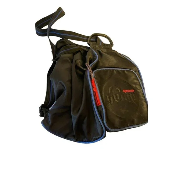 VTG 90's Reebok The Pump Sports Bag Backpack Black Blue Red RARE